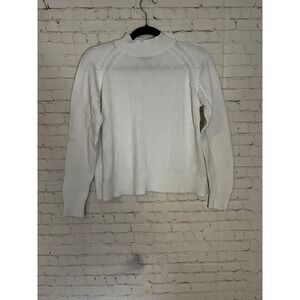 Quince White 100% Organic Cotton Mock Neck Raglan‎ Sweater Womens XS SHWDC01